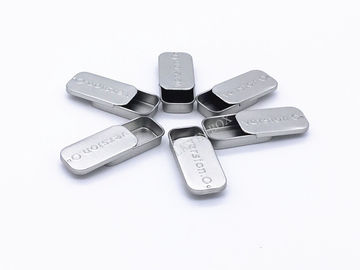 China Recipientes/caixas pequenos retangulares de prata Unprinted da lata com deslizamento da tampa fornecedor
