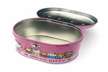 China O cosmético personalizado do metal do projeto estanha a caixa extravagante oval da lata dos doces com logotipo fornecedor