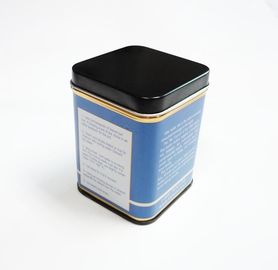 China cartucho hermético quadrado pequeno da lata do chá 58x58x78Hmm preto com tampa interna fornecedor