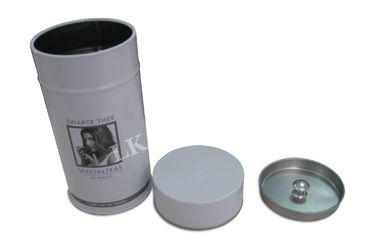 China Caixa redonda da lata do cilindro do presente com o botão interno da tampa e do metal para o armazenamento hermético do chá do café fornecedor