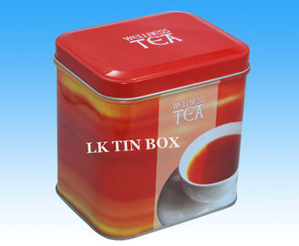 China 200g imprimiu a caixa retangular da lata com janela do Pvc, café vermelho/caixa armazenamento do chá fornecedor