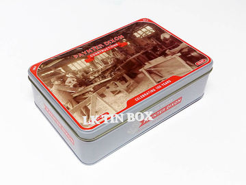 China A caixa retangular articulada 3D da lata da tampa grava Anzac para o recipiente de armazenamento do biscoito fornecedor