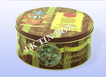 China Caixa de presente redonda do bolo do Natal grande com a cópia personalizada do logotipo fornecedor