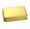 O armazenamento relativo à promoção do alimento estanha doces da cor do ouro com tampa articulada e logotipo gravado fornecedor