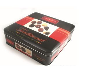 China Caixa personalizada relativa à promoção da lata do chocolate da caixa da lata do quadrado do metal da fantasia de Desgin com carimbo do LOGOTIPO fornecedor