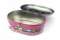 O cosmético personalizado do metal do projeto estanha a caixa extravagante oval da lata dos doces com logotipo fornecedor