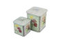 Caixa nova da lata de Matel do quadrado do teste padrão de flor com as caixas decorativas personalizadas fantasia da lata do projeto fornecedor